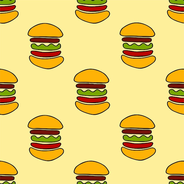 Pyszny Burger Wołowiny Wzór Tła Media Społecznościowe Post Ilustracja Wektorowa Żywności