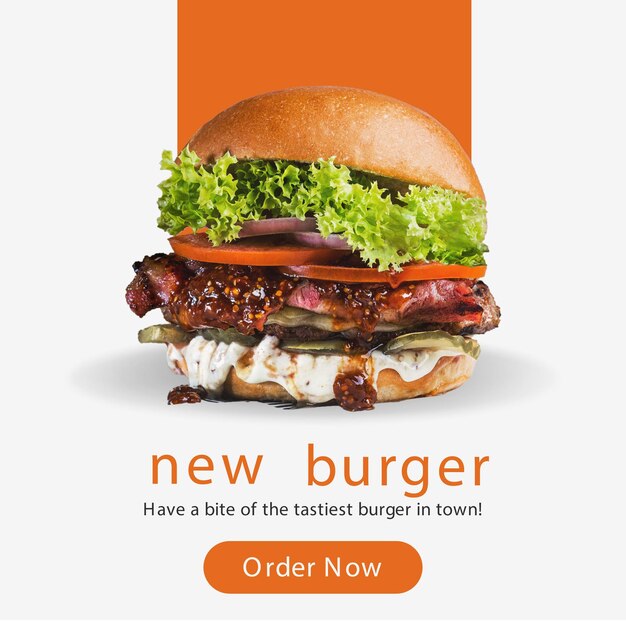 Pyszny hamburger wypełniony różnorodnymi składnikami izolowanymi na