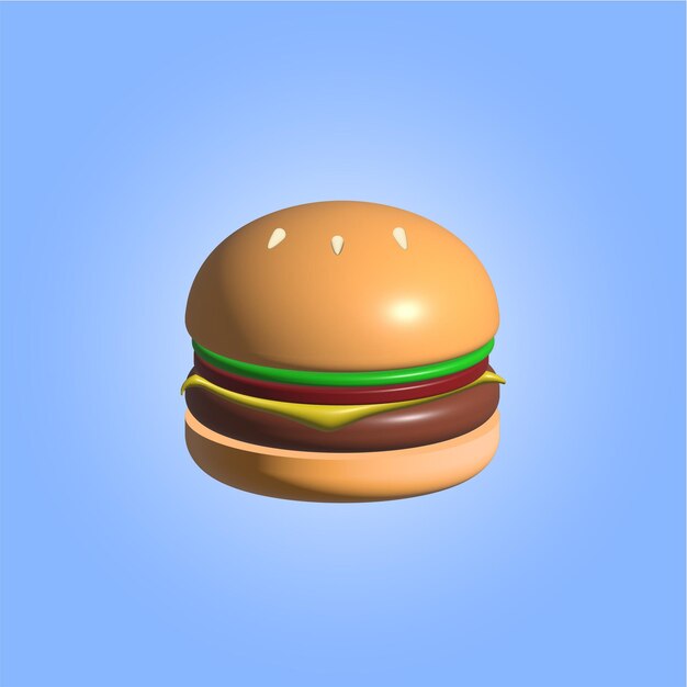 Plik wektorowy pyszny ilustrator 3d burger kinga