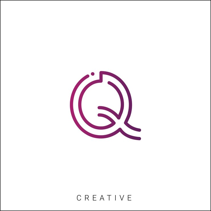 Wektor q latter logo szablon wektor kolorowy monogram symbol font logo nowoczesny projekt opierający się na początkowym logo