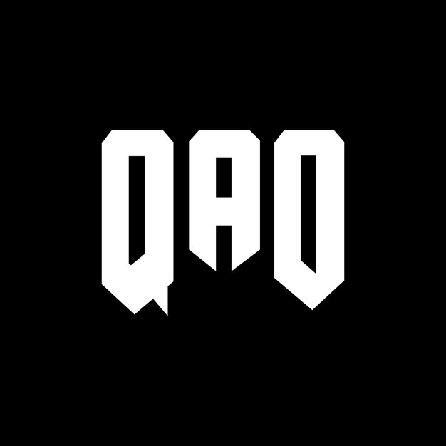 QAO - Design logo dla firmy technologicznej, czarno-białe połączenie kolorów QAO logo, wektor QAO projektowanie ikony QAO, alfabet QAO typografia, logo projektowanie.