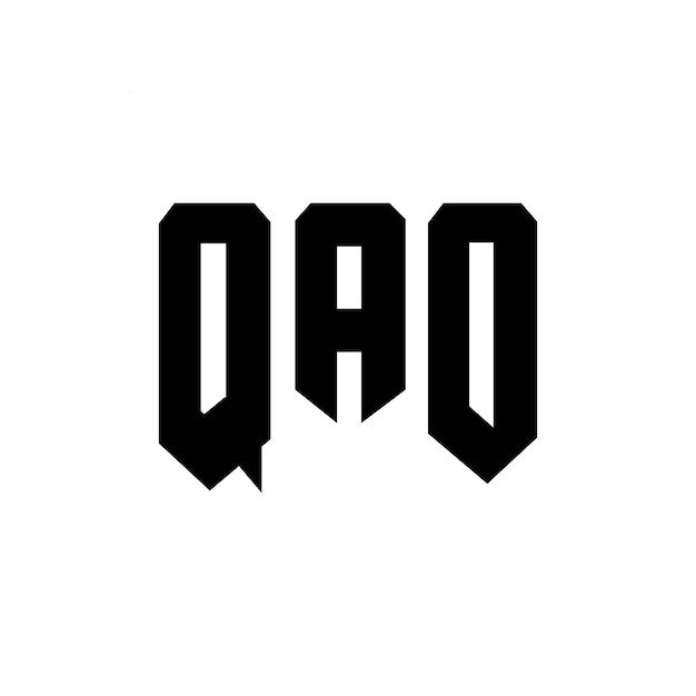 QAO - Design logo dla firmy technologicznej, czarno-białe połączenie kolorów QAO logo, wektor QAO projektowanie ikony QAO, alfabet QAO typografia, logo projektowanie.