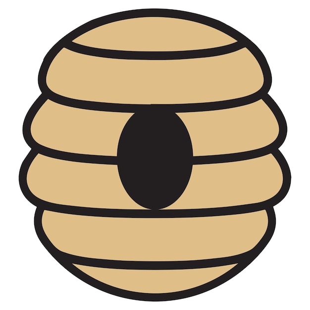 Queen Bee House Outline Design Bee Home Clipart Insect House Ilustracja wektorowa