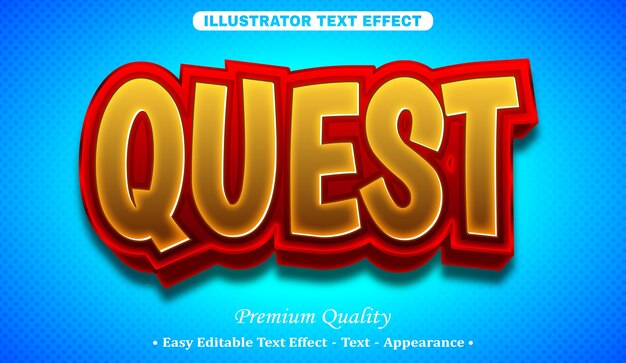 Quest 3d Edytowalny Efekt Stylu Tekstu