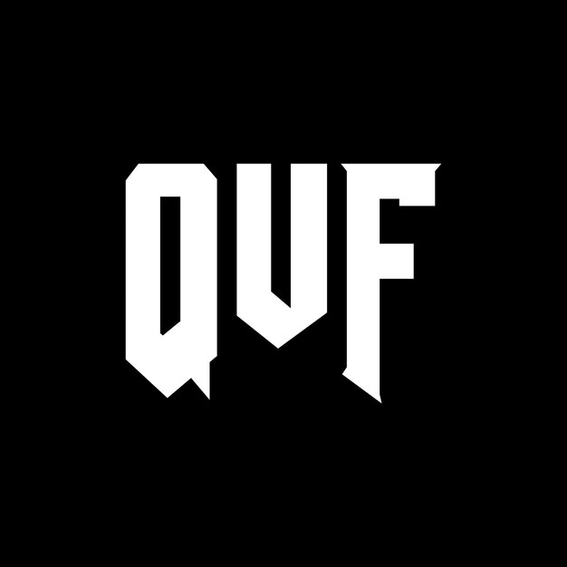 QUF - projekt logo dla firmy technologicznej, czarno-białe połączenie kolorów QUF logo, wektor QUF, ikona QUF (alfabet QUF), typografia QUF.
