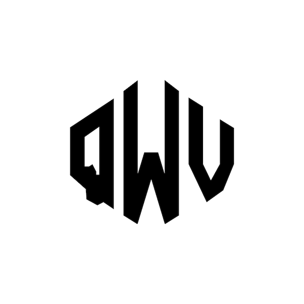 Plik wektorowy qwv - wieloboczny, sześcioboczny i sześciokątny, wektorowy szablon logo, kolor biały i czarny, monogram biznesowy i logo nieruchomości.