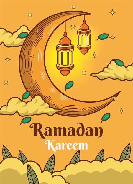 R? Cznie Rysowane Ramadan Kareem Tle