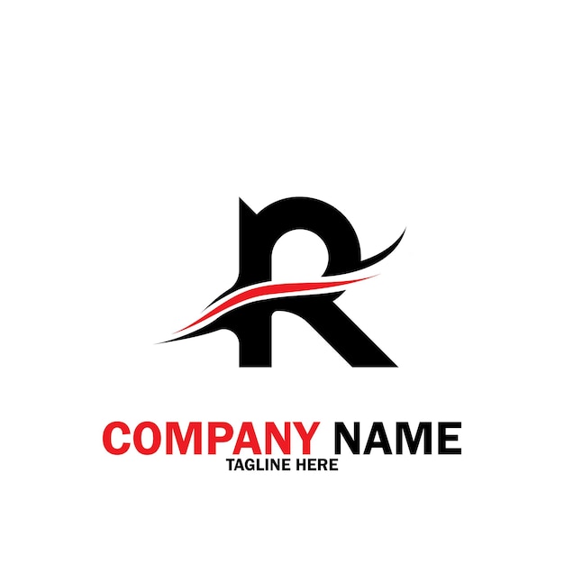 R Logo Biznes Firma Ikona Wektor Ilustracja Szablon Projektu