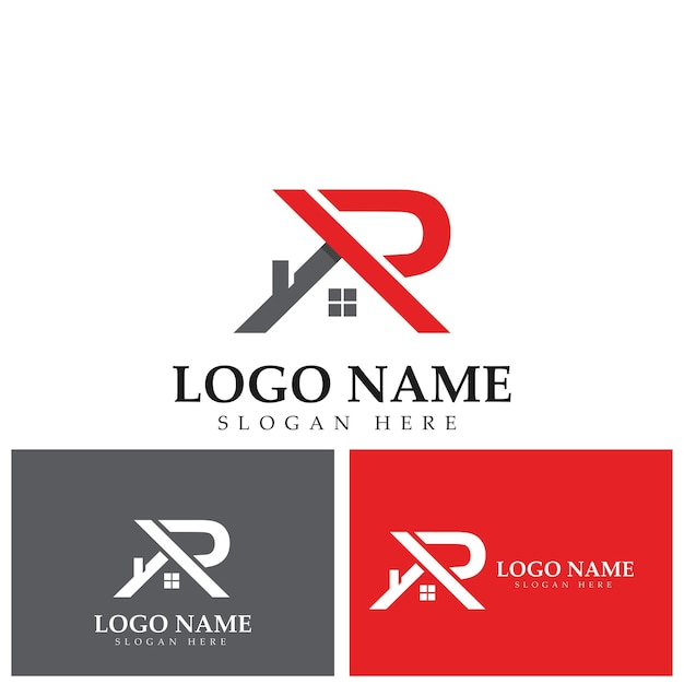 R logo wektor do budowy domu nieruchomości budynku nieruchomości kreatywny elegancki monogram premium biznes ikona logo domu