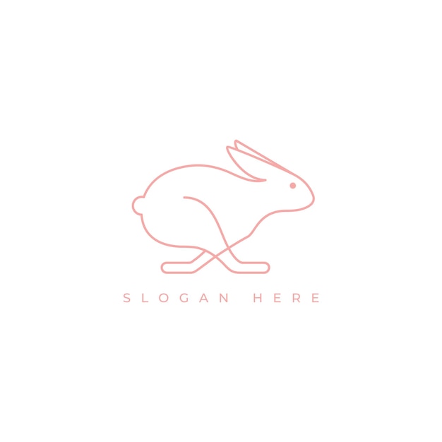 Plik wektorowy rabbit run minimalistyczny projekt logo wektorowy graficzny