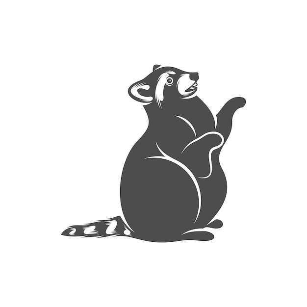 Racoon Logo Projekt Wektor Ikona Symbol Szablon Ilustracja