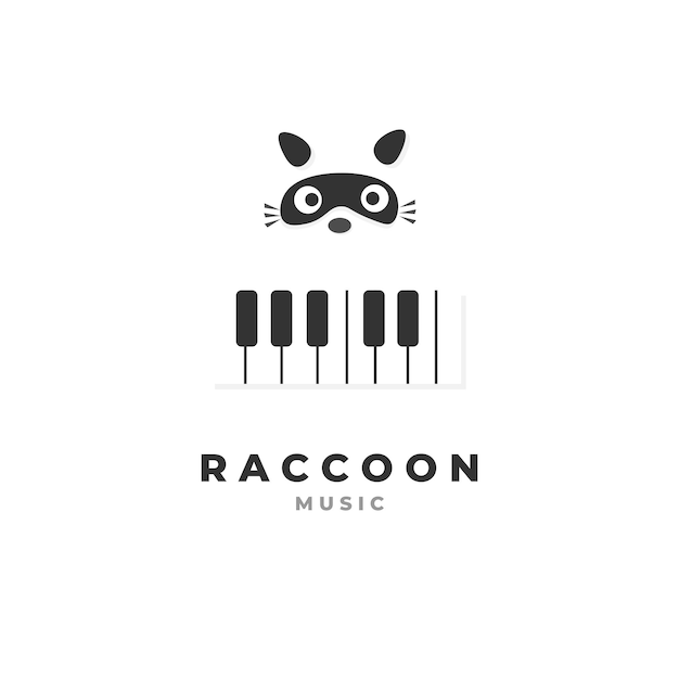 Racoon Muzyka Ilustracja Wektorowa Logo