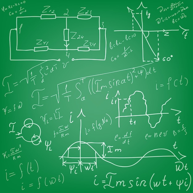 Plik wektorowy rada szkoły na tle równań i wzorów matematycznych