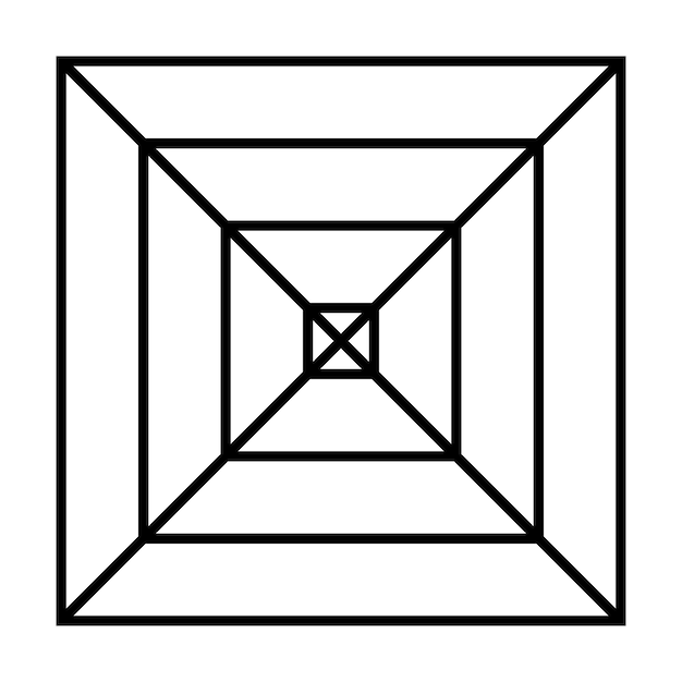 Radarowy kwadratowy kwadratowy wykres pająkowy szablon wykresu radarowego z pustym kwadratem 4S