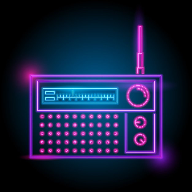 Plik wektorowy radio neonowe logo