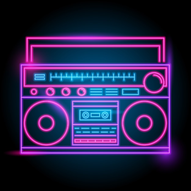 Radio neonowe logo