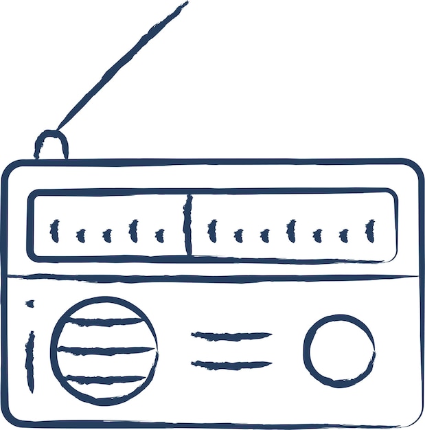 Radio Ręcznie Narysowana Ilustracja Wektorowa