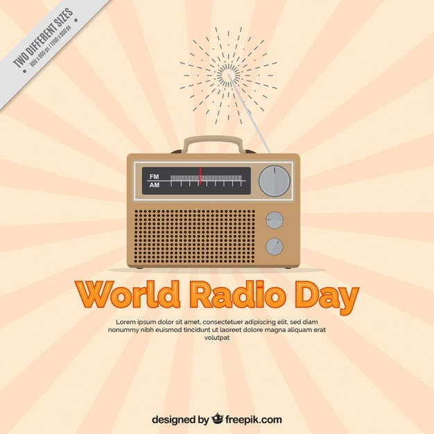 Radio światowy Dzień Sunburst Tle