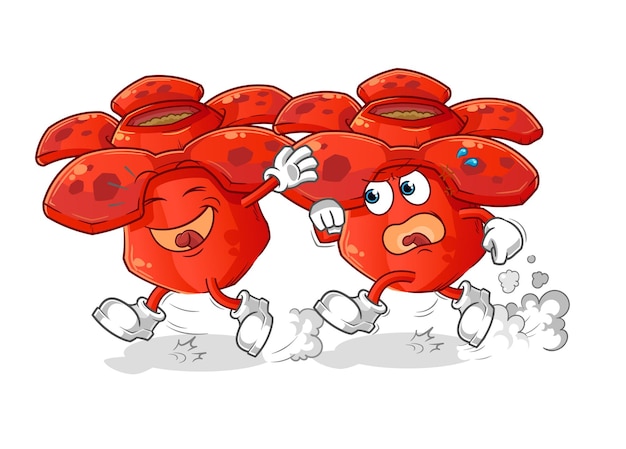 Rafflesia arnoldii gra pościg kreskówka kreskówka maskotka wektor