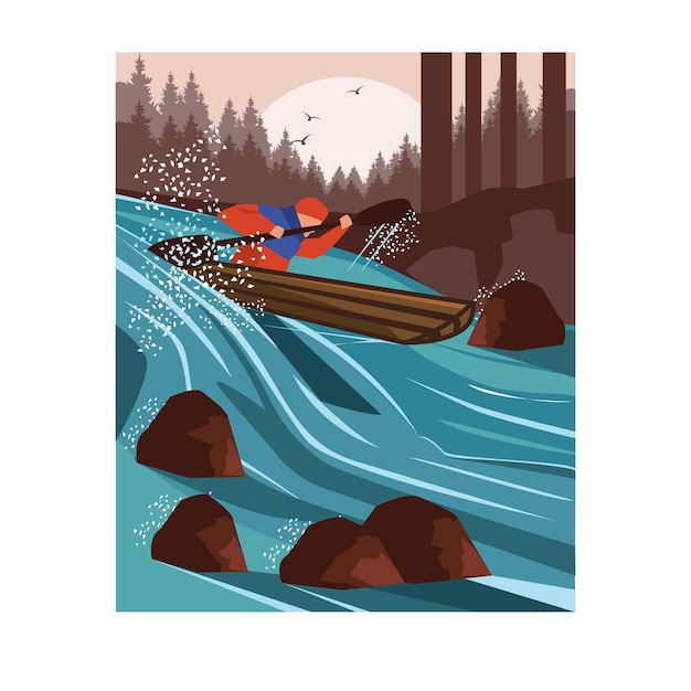 Rafting Sport Ilustracja