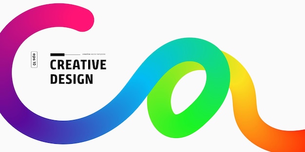Rainbow Colorful Abstract Swirl Vector Kreatywny szablon projektowania