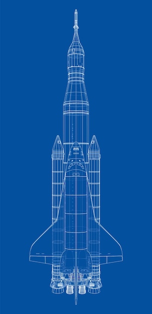 Plik wektorowy rakieta przewożąca prom kosmiczny renderowanie wektorowe elementów 3d tego obrazu dostarczone przez nasa