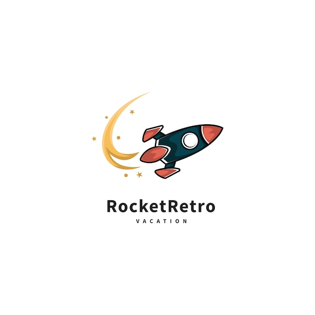 Plik wektorowy rakieta retro wektor ikona ilustracja projekt logo 2