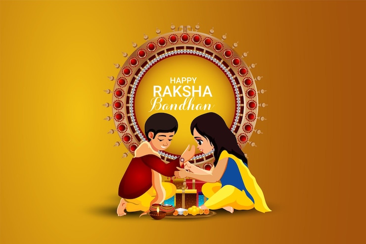 Raksha bandhan indyjski festiwal kulturalny tło