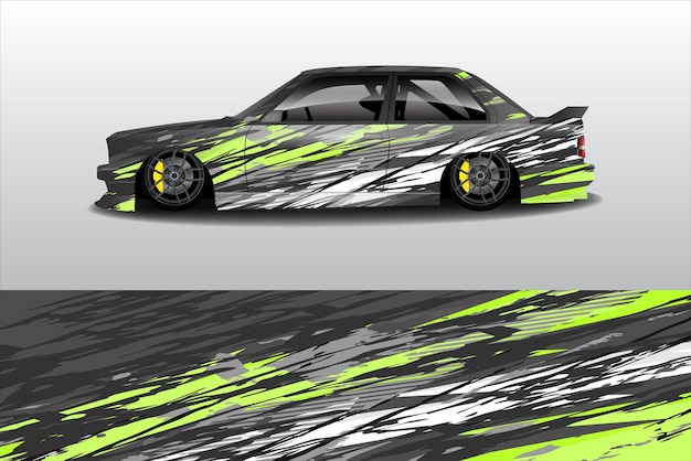 Rally car wrap vector design abstrakcyjny wzór dla pojazdów sportowych winyl branding background