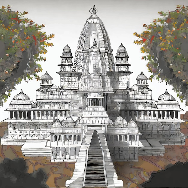 Plik wektorowy ram mandir w ayodhya wektor