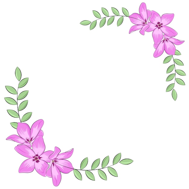 Plik wektorowy rama ilustracja z fioletowymi kwiatami