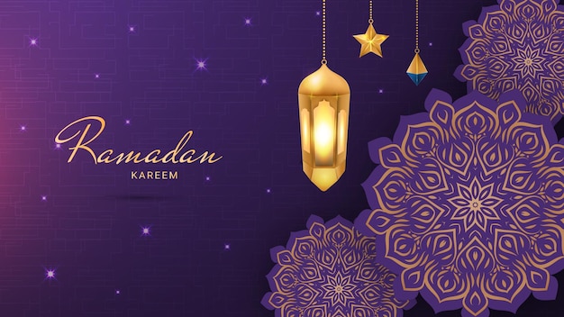 Plik wektorowy ramadan 3d tło z projektem mandali