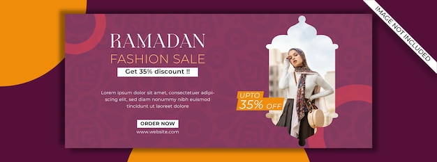 Ramadan Fashion Sale Social Media Cover Design Szablon Premium Eps