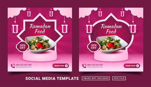 Ramadan Food Flyer Lub Post W Mediach Społecznościowych