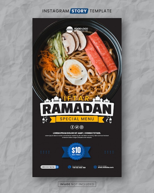 Ramadan Iftar Food And Restaurant Media Social Story Post Szablon