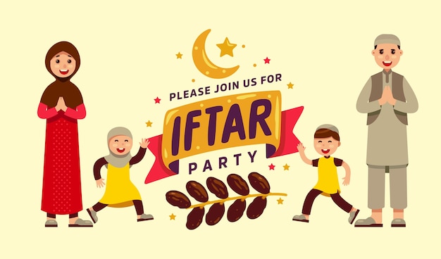 Ramadan Iftar Zaproszenie Wzór Tła