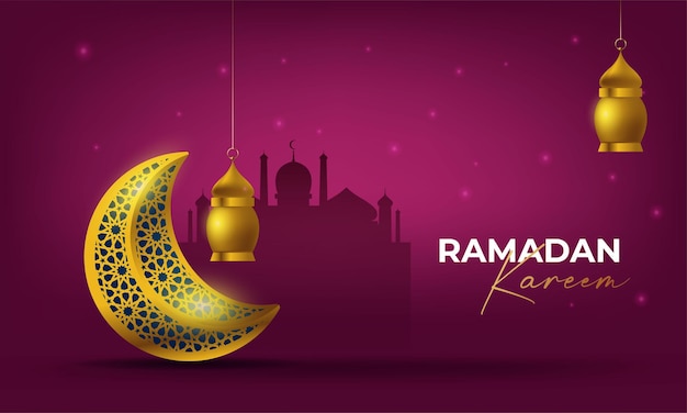 Ramadan Kareem Arabska Kaligrafia Baner