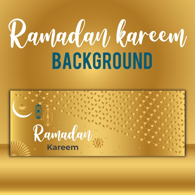 Ramadan Kareem Arabski Złoty Transparent W Kolorze Gradientu