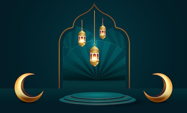 Ramadan kareem banner projekt tła ilustracji