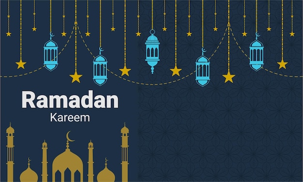 Ramadan Kareem Dekoracyjna Wisząca Latarnia W Tle