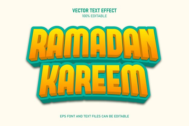 Ramadan kareem edytowalny efekt tekstu trending styl nowoczesny