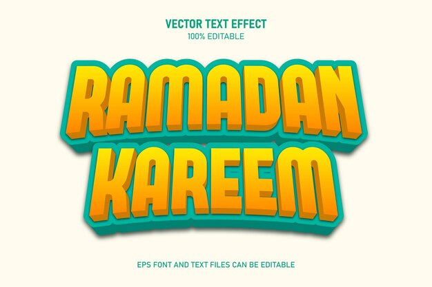 Plik wektorowy ramadan kareem edytowalny efekt tekstu trending styl nowoczesny