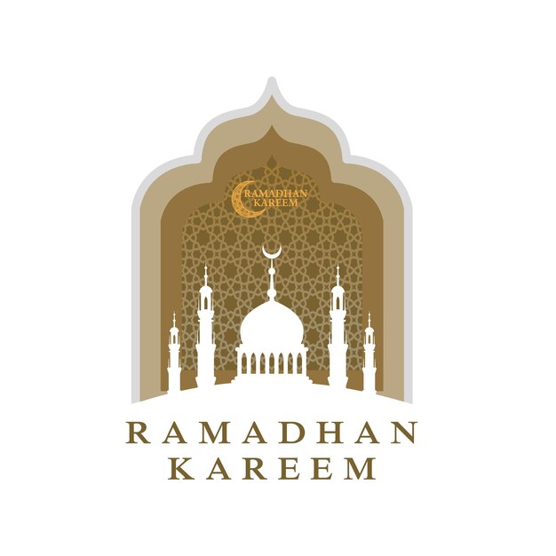 Plik wektorowy ramadan kareem eid al fitr islam muzułmański meczet logo wektor ikona symbol ilustracja projekt