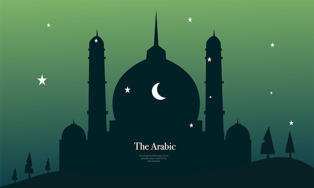 Ramadan Kareem Eidal Fitr Szablon Plakatu Z Ornamentem Lettern I Projektem Tła Wektora Meczetu