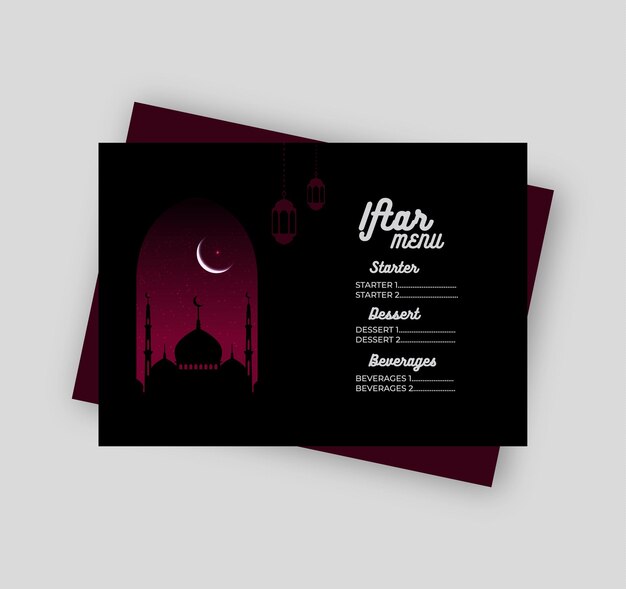 Ramadan Kareem Iftar Ilustracja Menu żywności