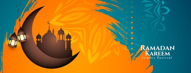 Ramadan Kareem islamski festiwal obchody kulturowego transparentu wektor