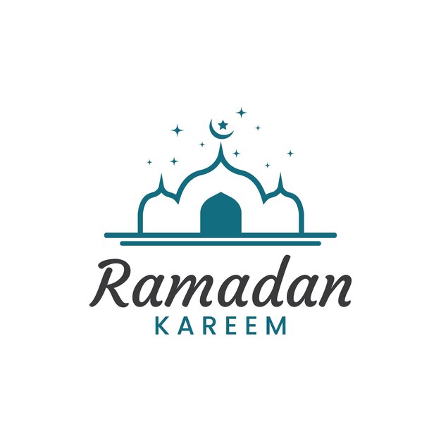 Plik wektorowy ramadan kareem islamski meczet logo projektowanie wektor