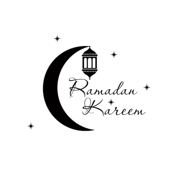 Ramadan Kareem Islamski Projekt Sierp Księżyca I Sylwetka Kopuły Meczetu Z Arabskim Wzorem I Kaligrafią Wektor