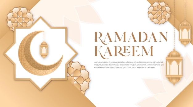 Ramadan Kareem Islamskie Pozdrowienia Baner Tło Wektorowy Ilustracja Szablon Z Arabskim Wzorem