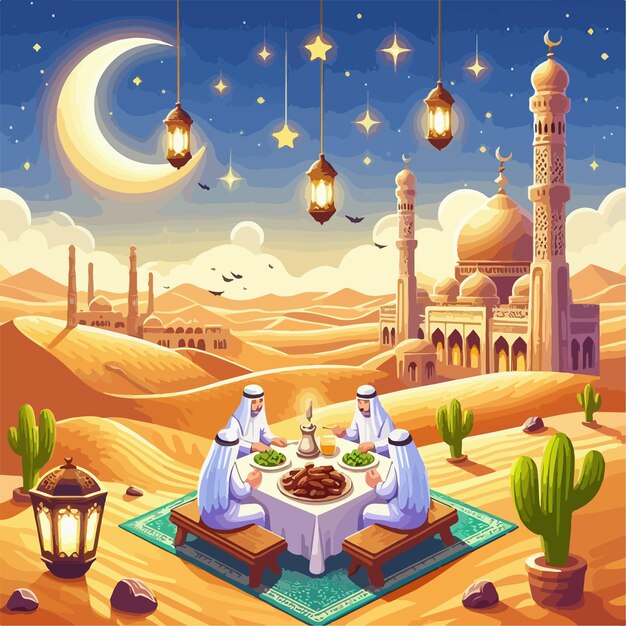 Plik wektorowy ramadan kareem islamskie pozdrowienia projektowanie tła ilustracja wektorowa